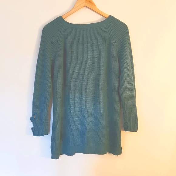 Reversible Turquise Knit Sweater Corset Ties - Picture 2 of 3